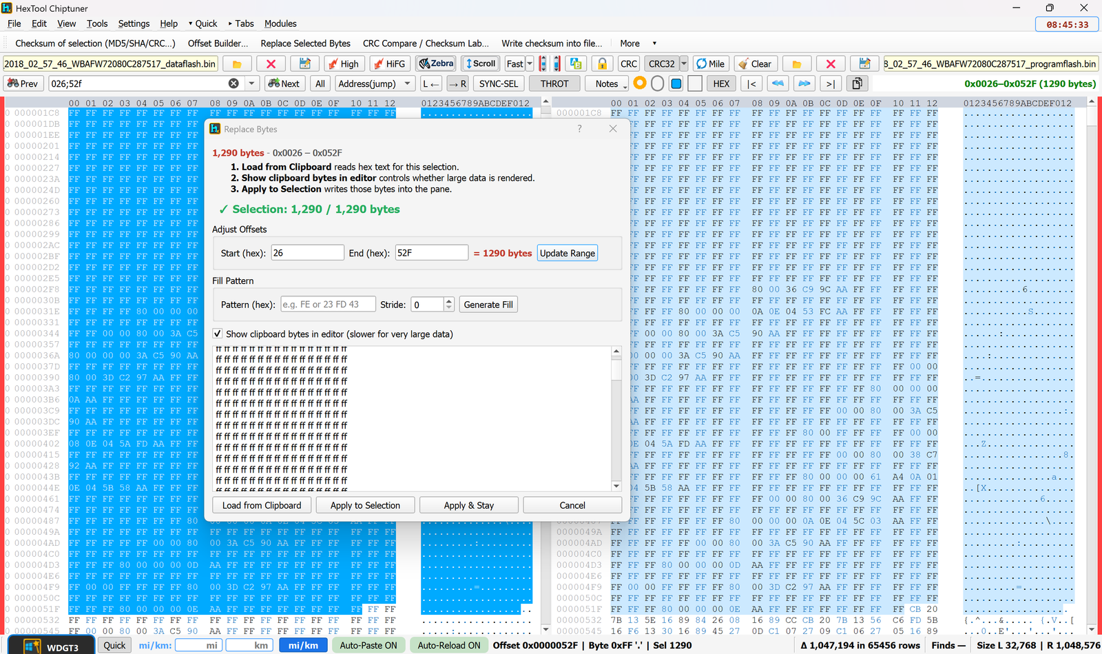 Replace Selected Bytes